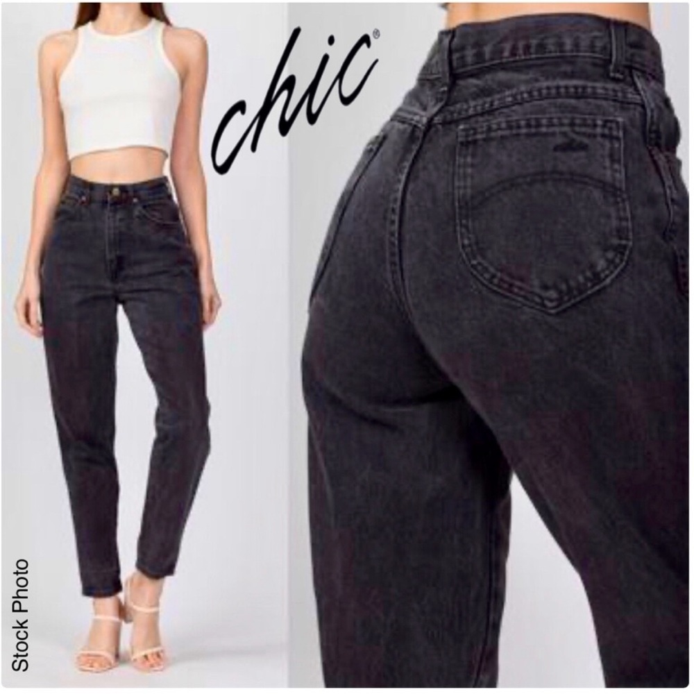 Vintage Chic Black High Rise Jeans